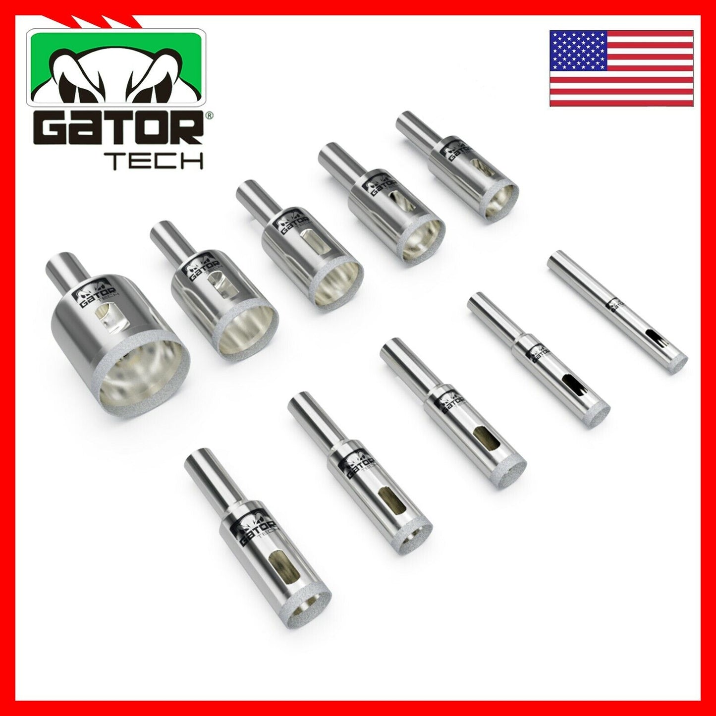 Diamond Hole Maker Cutter Saw Drill Bit Set Glass Ceramic Tile Porcelain 10pcs