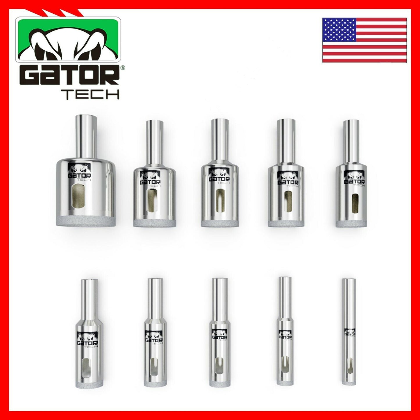 Diamond Hole Maker Cutter Saw Drill Bit Set Glass Ceramic Tile Porcelain 10pcs