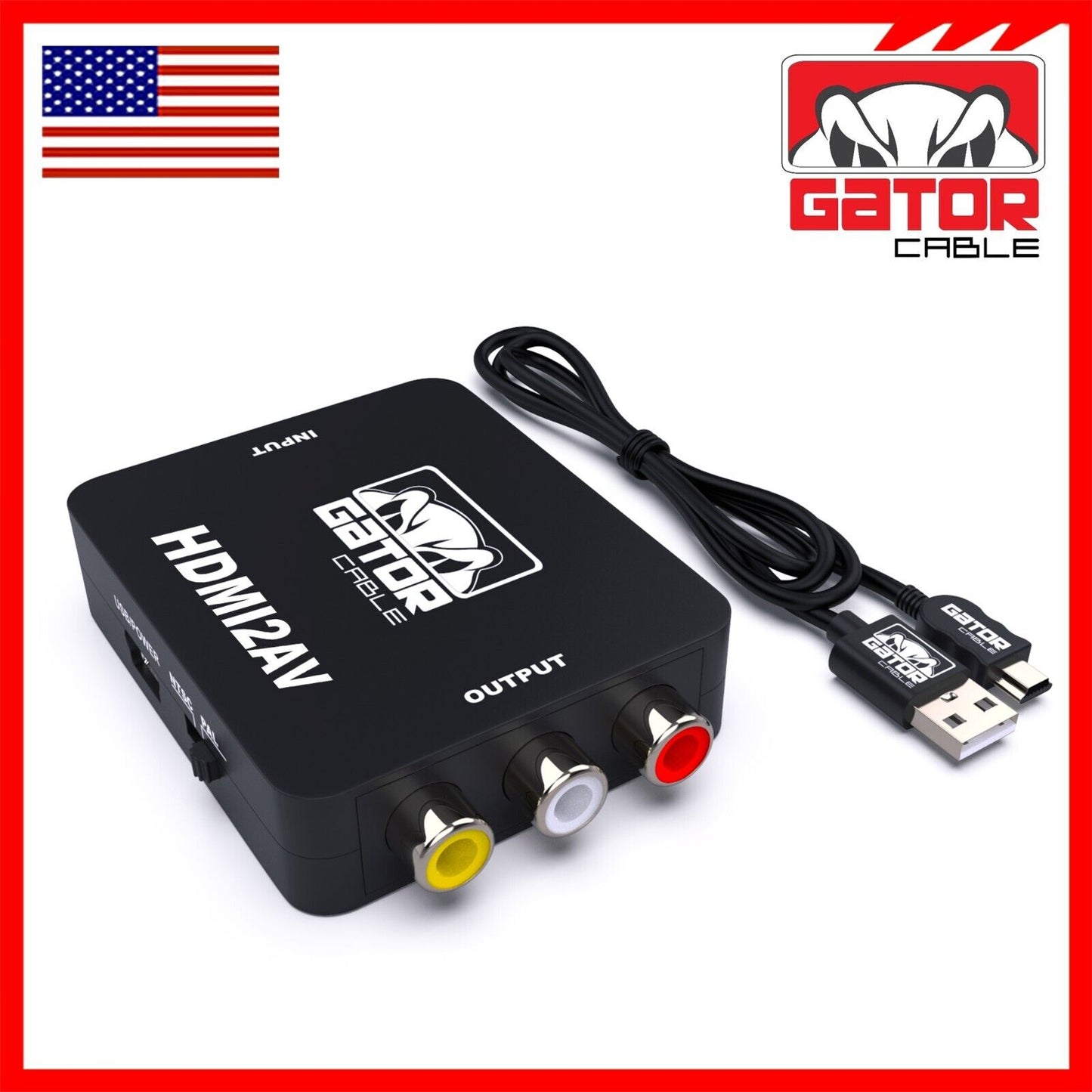 HDMI to RCA AV HD Converter Adapter Composite Cable CVBS 3-RCA Audio Video 1080P