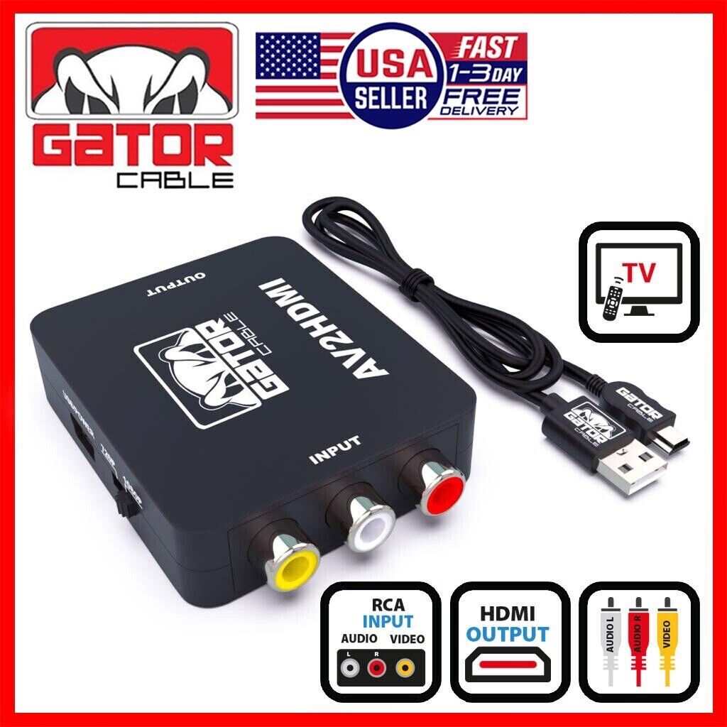 RCA AV to HDMI HD Converter Adapter Composite 3RCA CVBS Audio Video Wii NES SNES