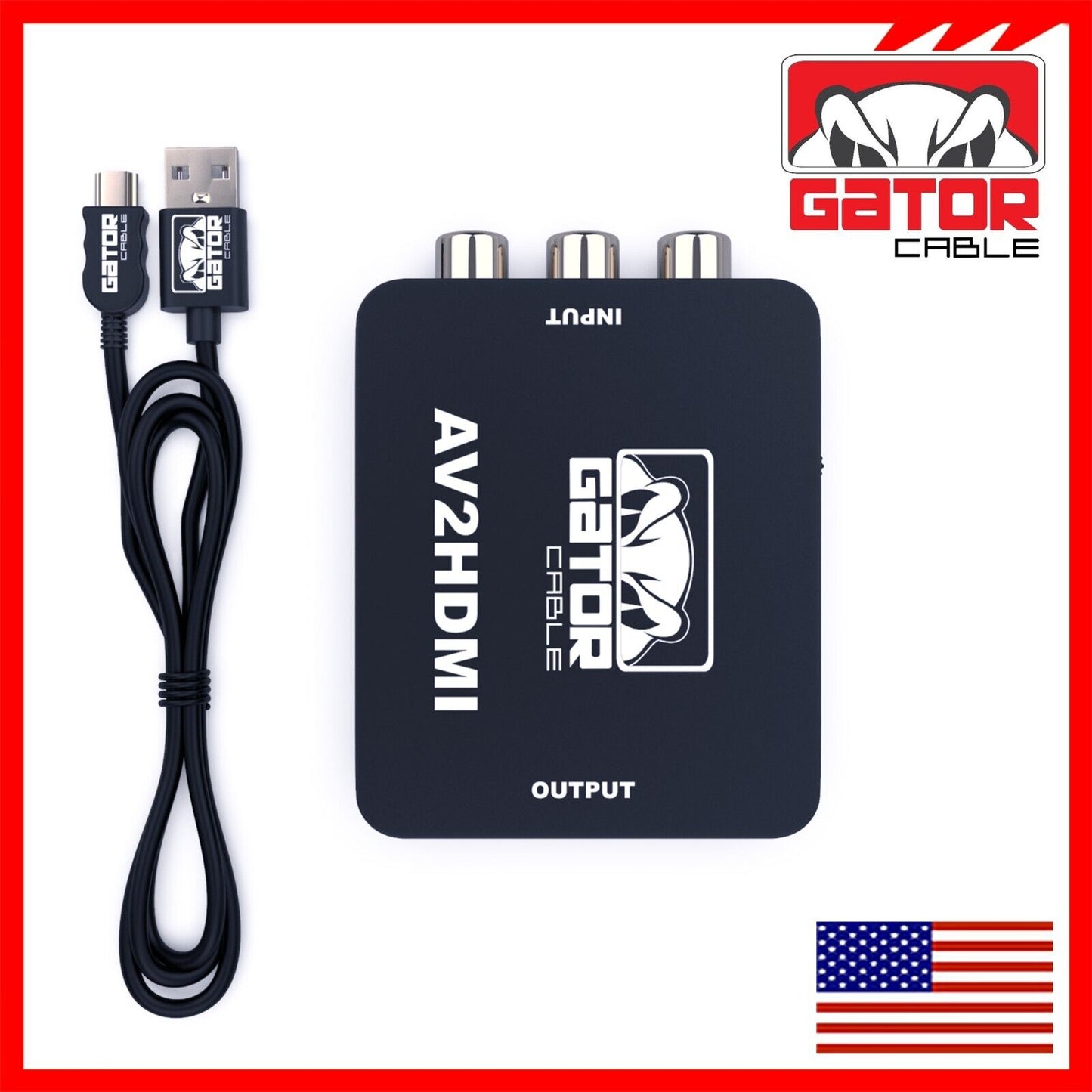 RCA AV to HDMI HD Converter Adapter Composite 3RCA CVBS Audio Video Wii NES SNES
