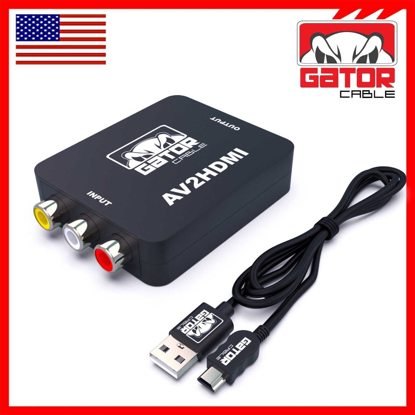 RCA AV to HDMI HD Converter Adapter Composite 3RCA CVBS Audio Video Wii NES SNES