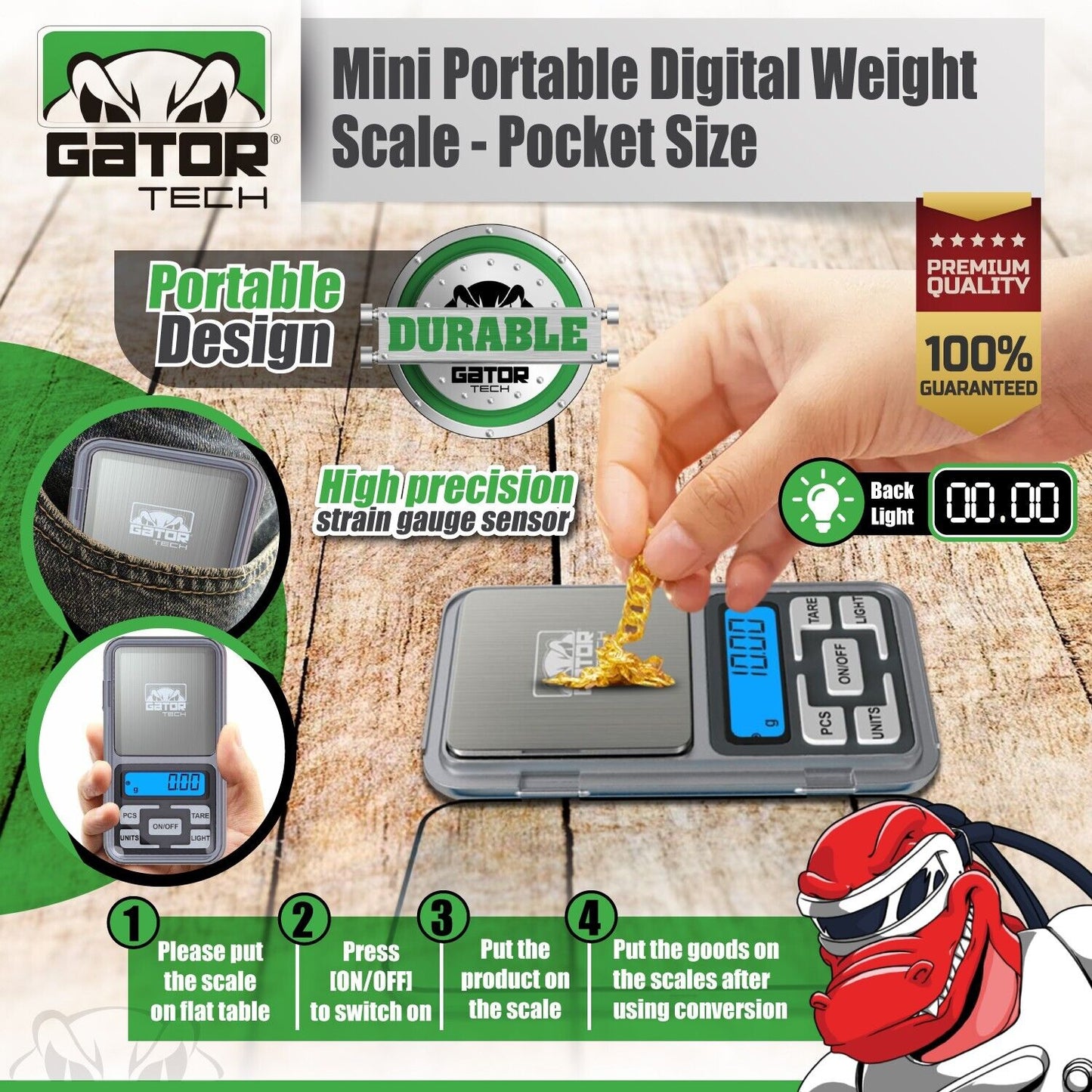 Digital Mini Pocket Scale Portable Jewelry Balance Gram Oz Herb Gold 500g x 0.1g