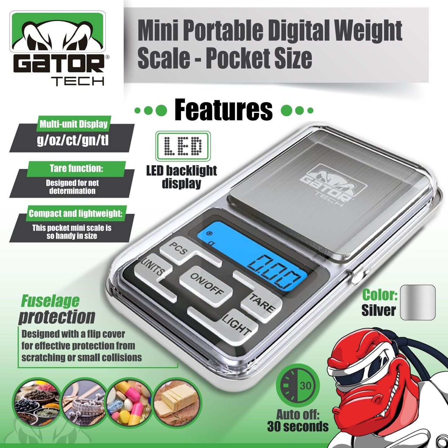Digital Mini Pocket Scale Portable Jewelry Balance Gram Oz Herb Gold 500g x 0.1g