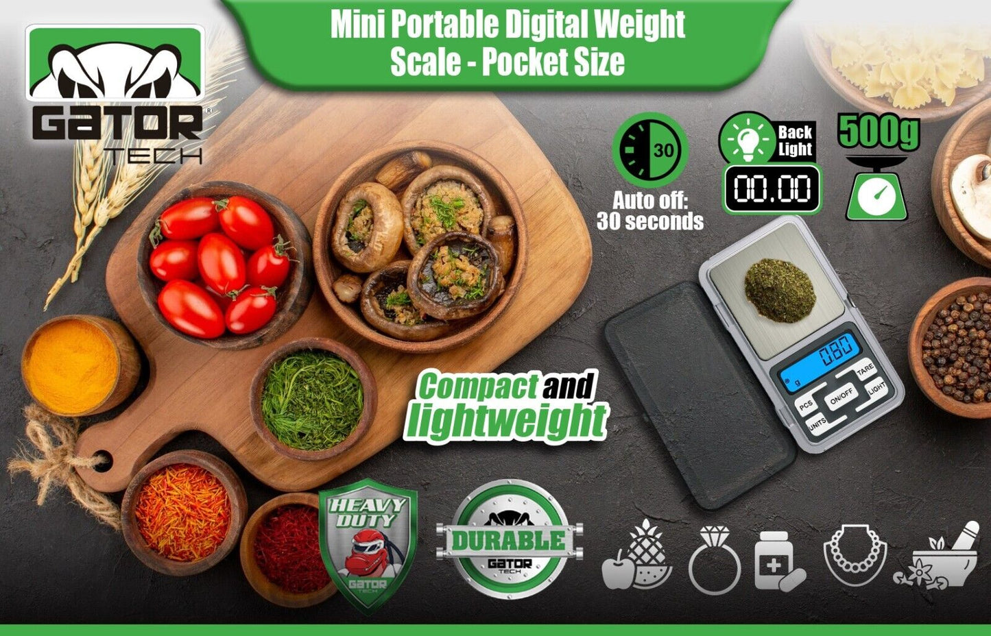 Digital Mini Pocket Scale Portable Jewelry Balance Gram Oz Herb Gold 500g x 0.1g