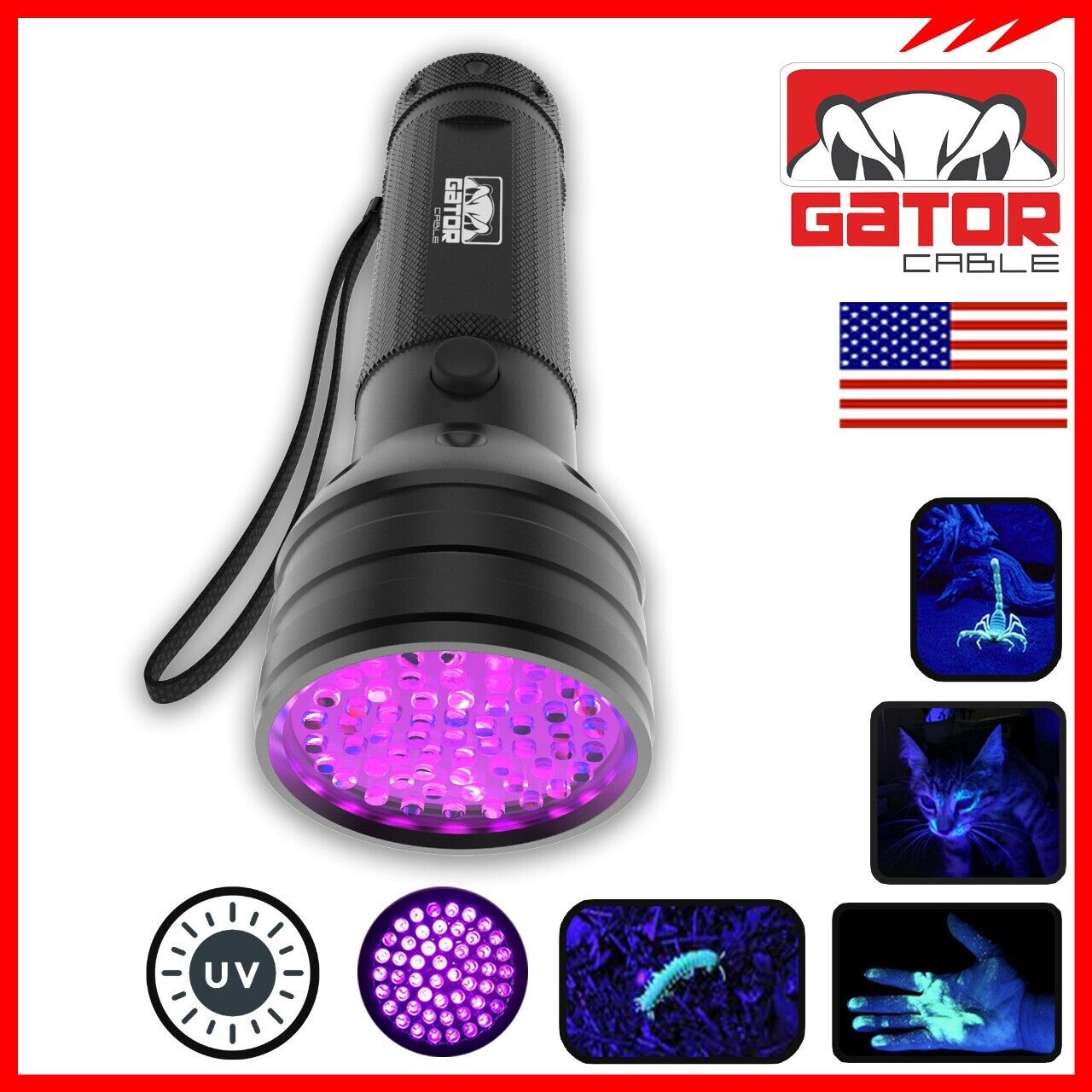 UV Ultraviolet Light 51 LED Flashlight Black Light 395nM Inspection Lamp Torch