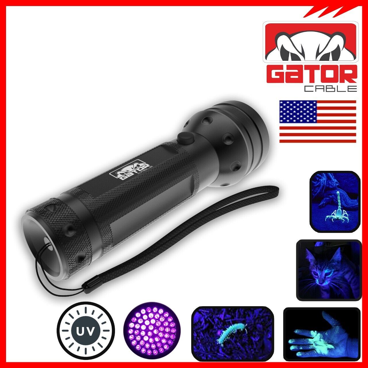 UV Ultraviolet Light 51 LED Flashlight Black Light 395nM Inspection Lamp Torch