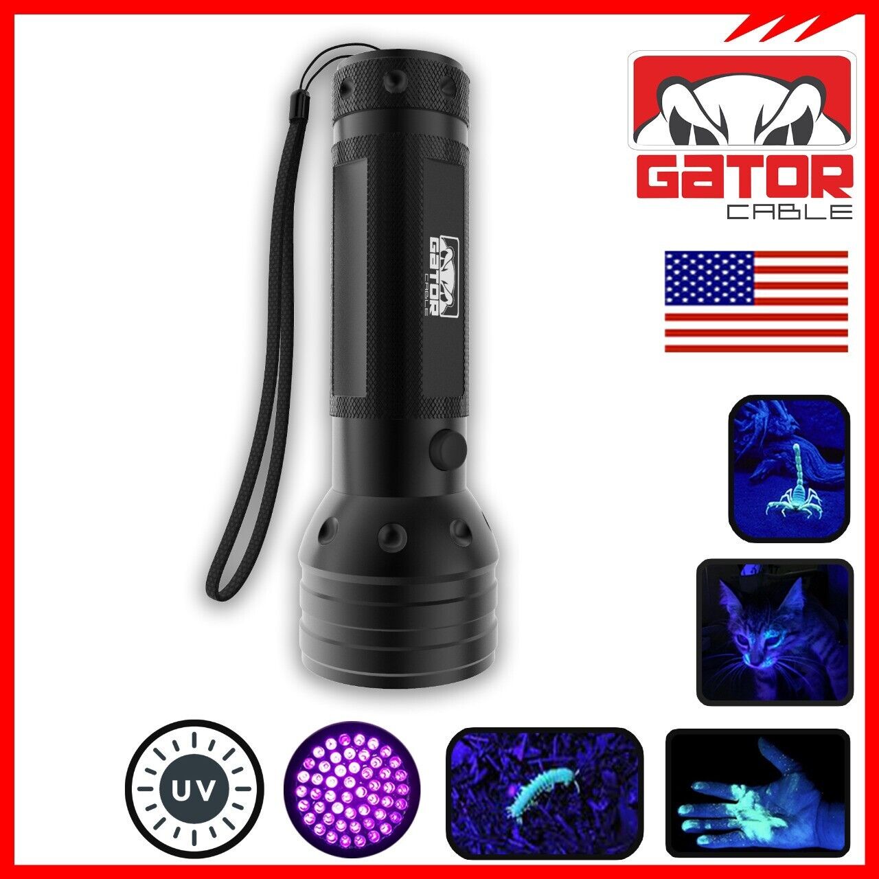UV Ultraviolet Light 51 LED Flashlight Black Light 395nM Inspection Lamp Torch