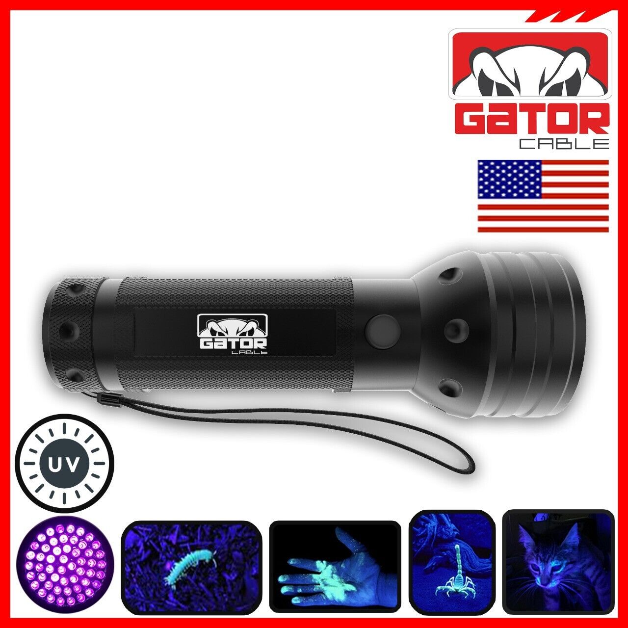 UV Ultraviolet Light 51 LED Flashlight Black Light 395nM Inspection Lamp Torch