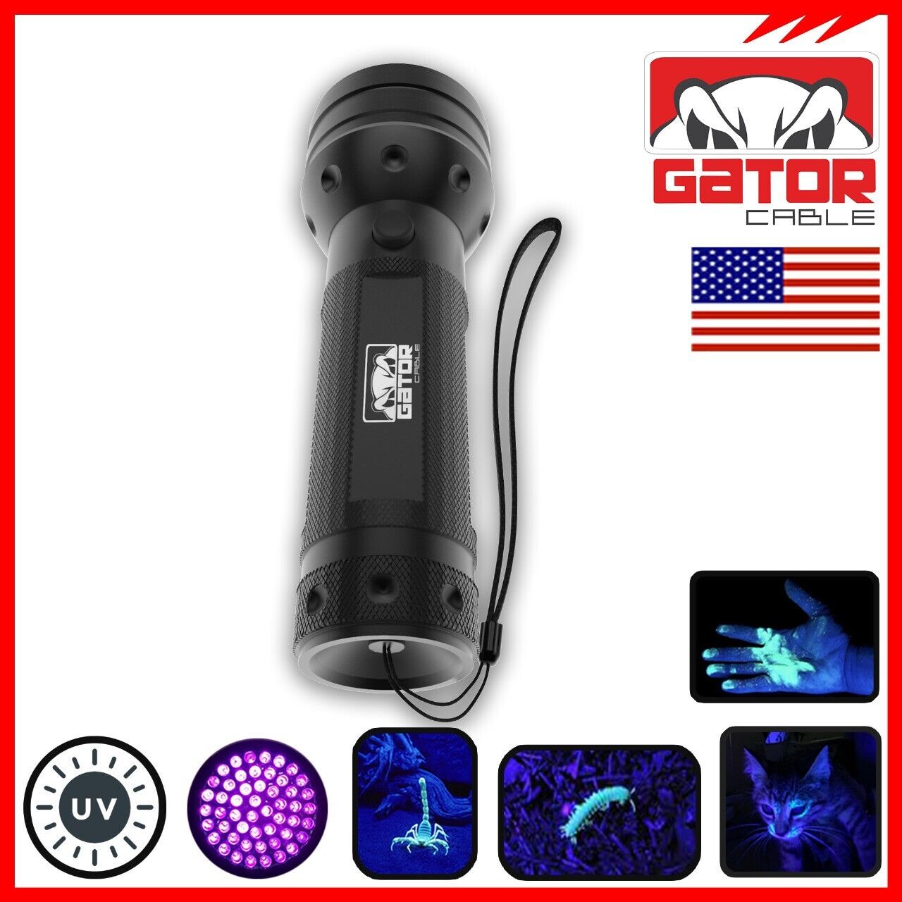 UV Ultraviolet Light 51 LED Flashlight Black Light 395nM Inspection Lamp Torch