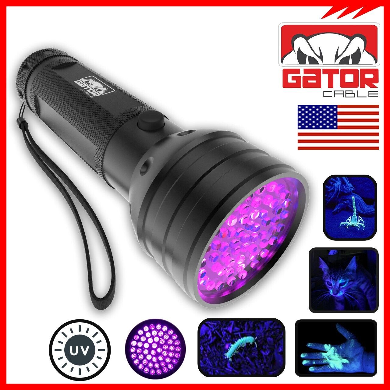 UV Ultraviolet Light 51 LED Flashlight Black Light 395nM Inspection Lamp Torch
