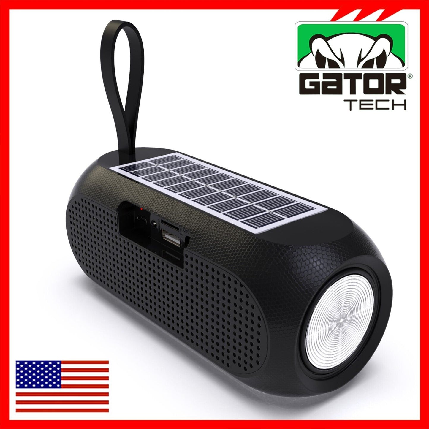 Solar Power Bluetooth Wireless Portable Speaker Stereo Bass USB SD FM Radio LOUD