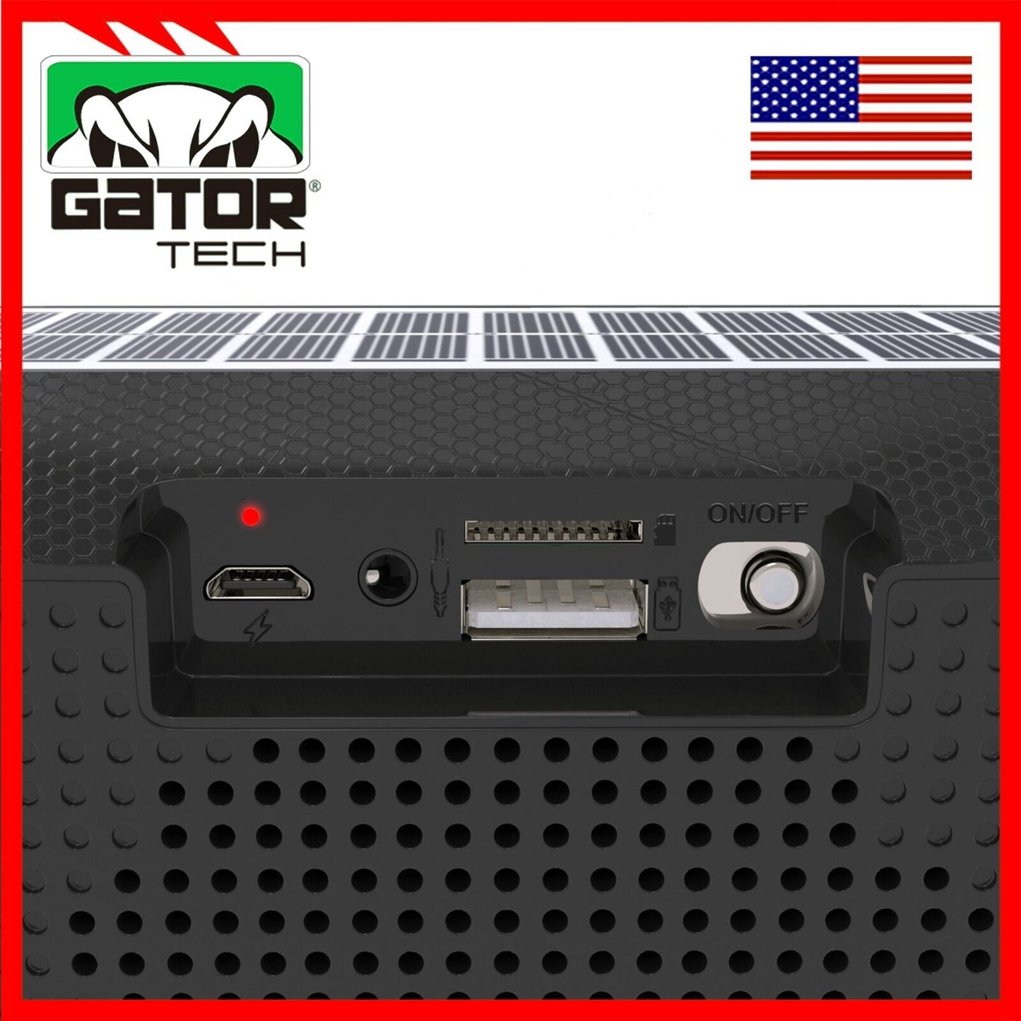 Solar Power Bluetooth Wireless Portable Speaker Stereo Bass USB SD FM Radio LOUD