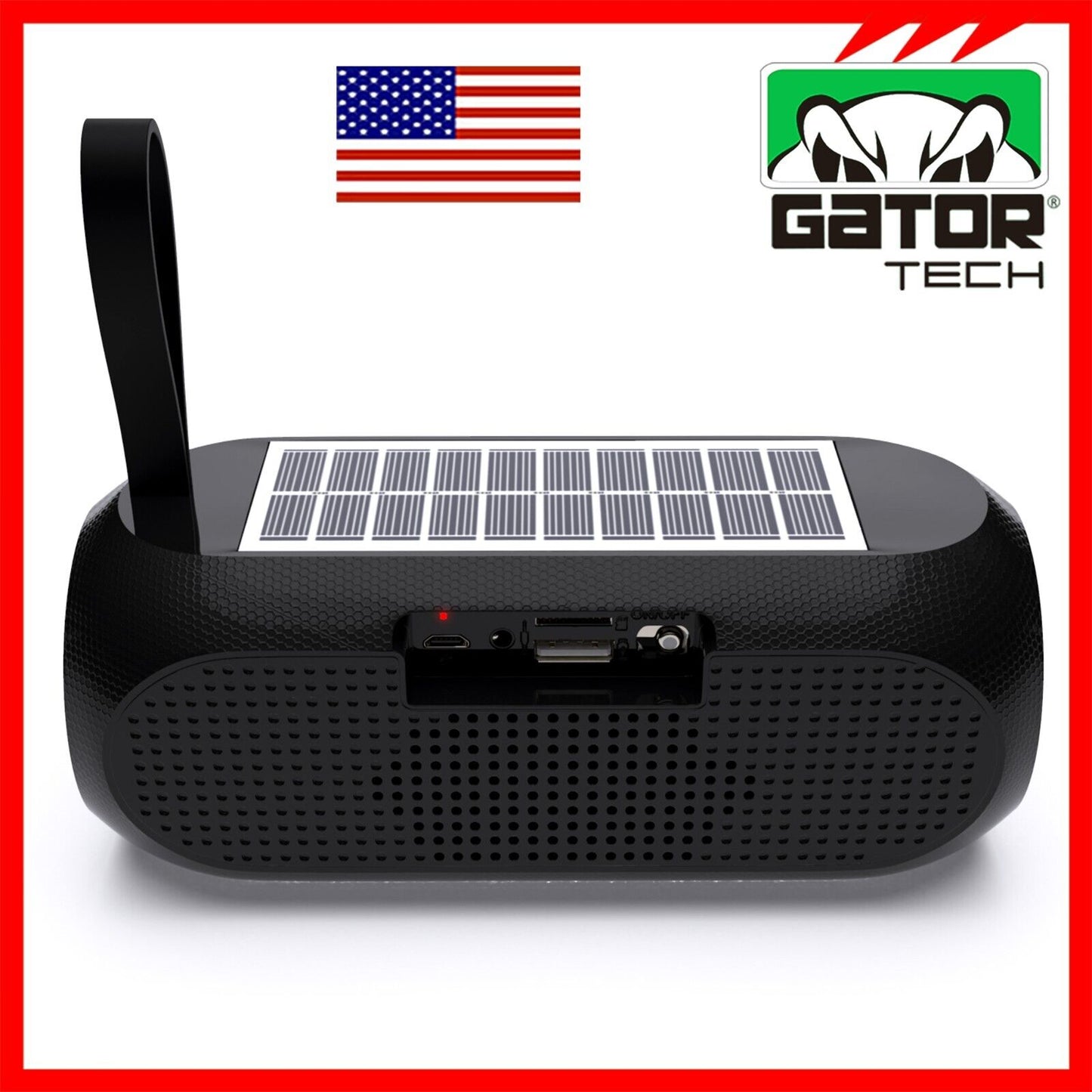 Solar Power Bluetooth Wireless Portable Speaker Stereo Bass USB SD FM Radio LOUD