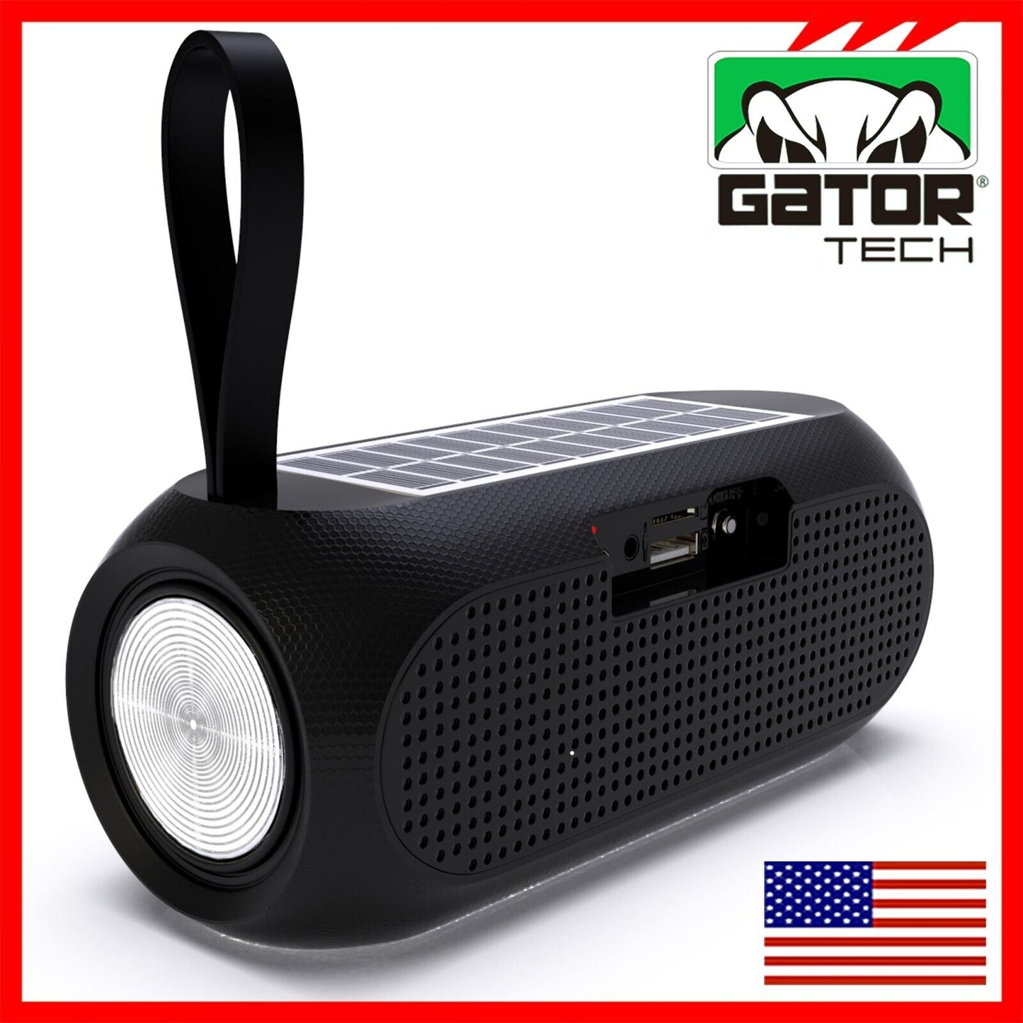 Solar Power Bluetooth Wireless Portable Speaker Stereo Bass USB SD FM Radio LOUD