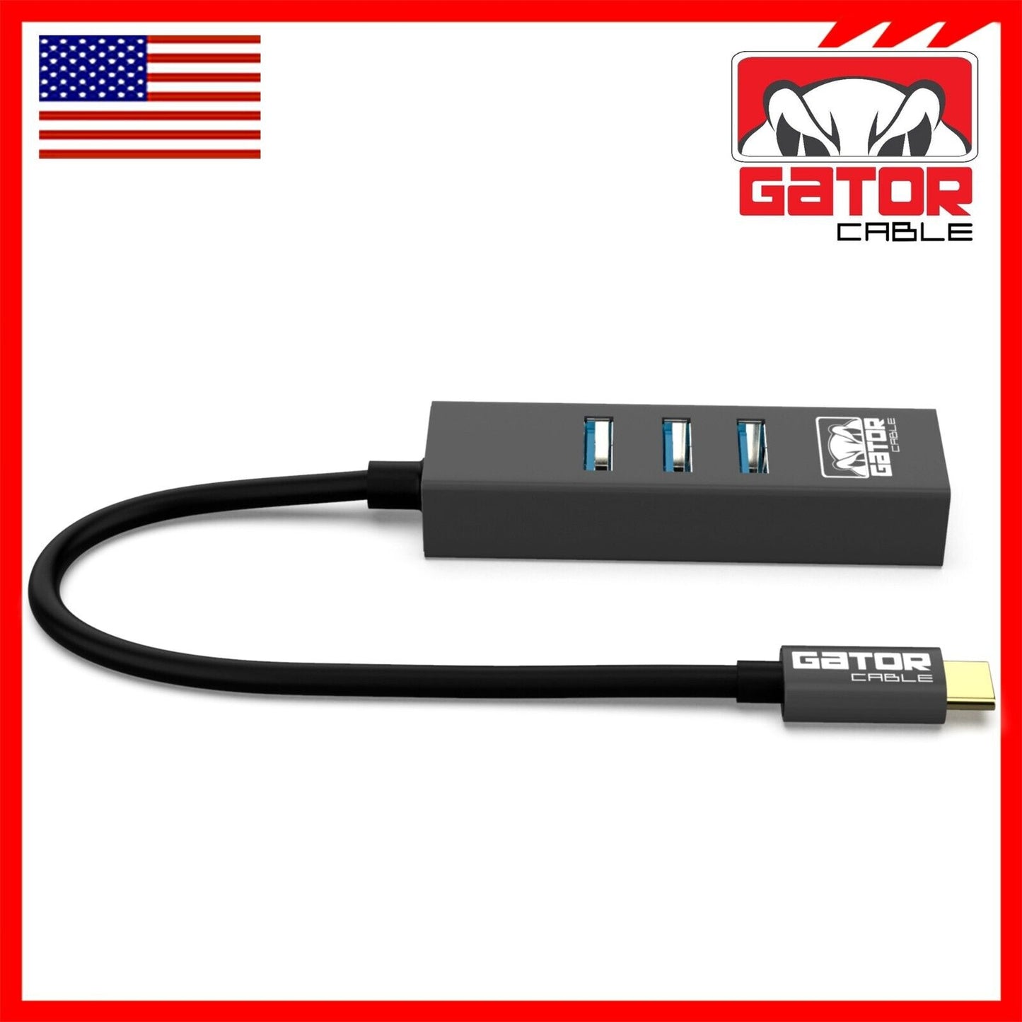 USB-C 3.1 Gigabit Ethernet LAN RJ45 1000Mbps Network Adapter 3-Port HUB PC Mac