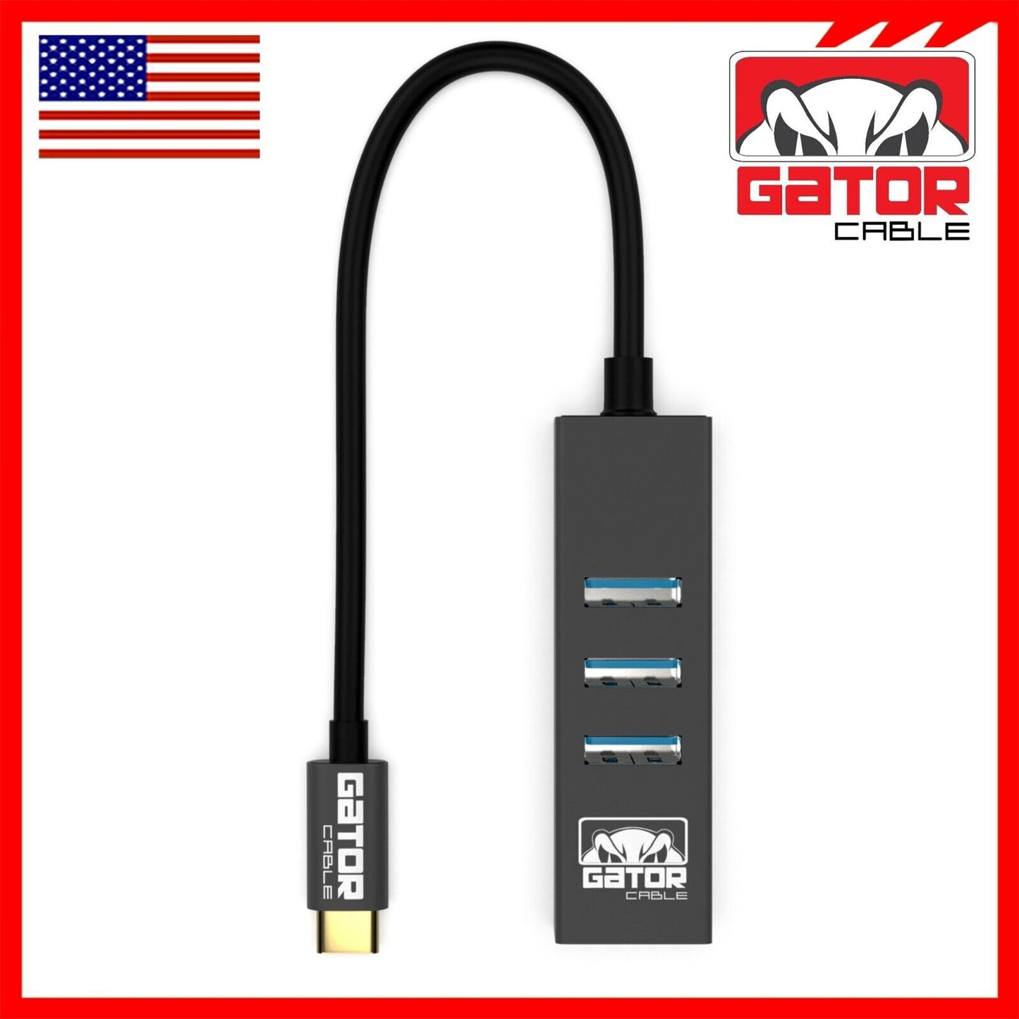 USB-C 3.1 Gigabit Ethernet LAN RJ45 1000Mbps Network Adapter 3-Port HUB PC Mac