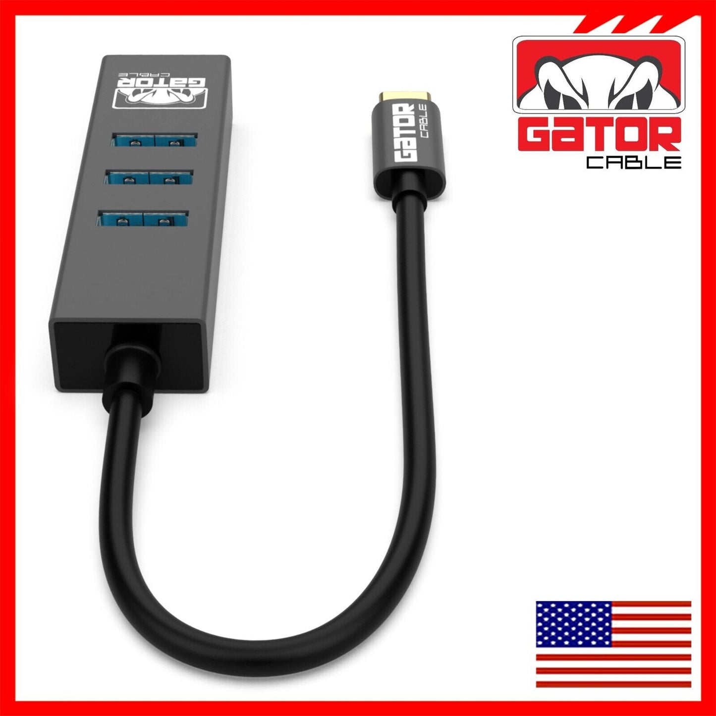 USB-C 3.1 Gigabit Ethernet LAN RJ45 1000Mbps Network Adapter 3-Port HUB PC Mac