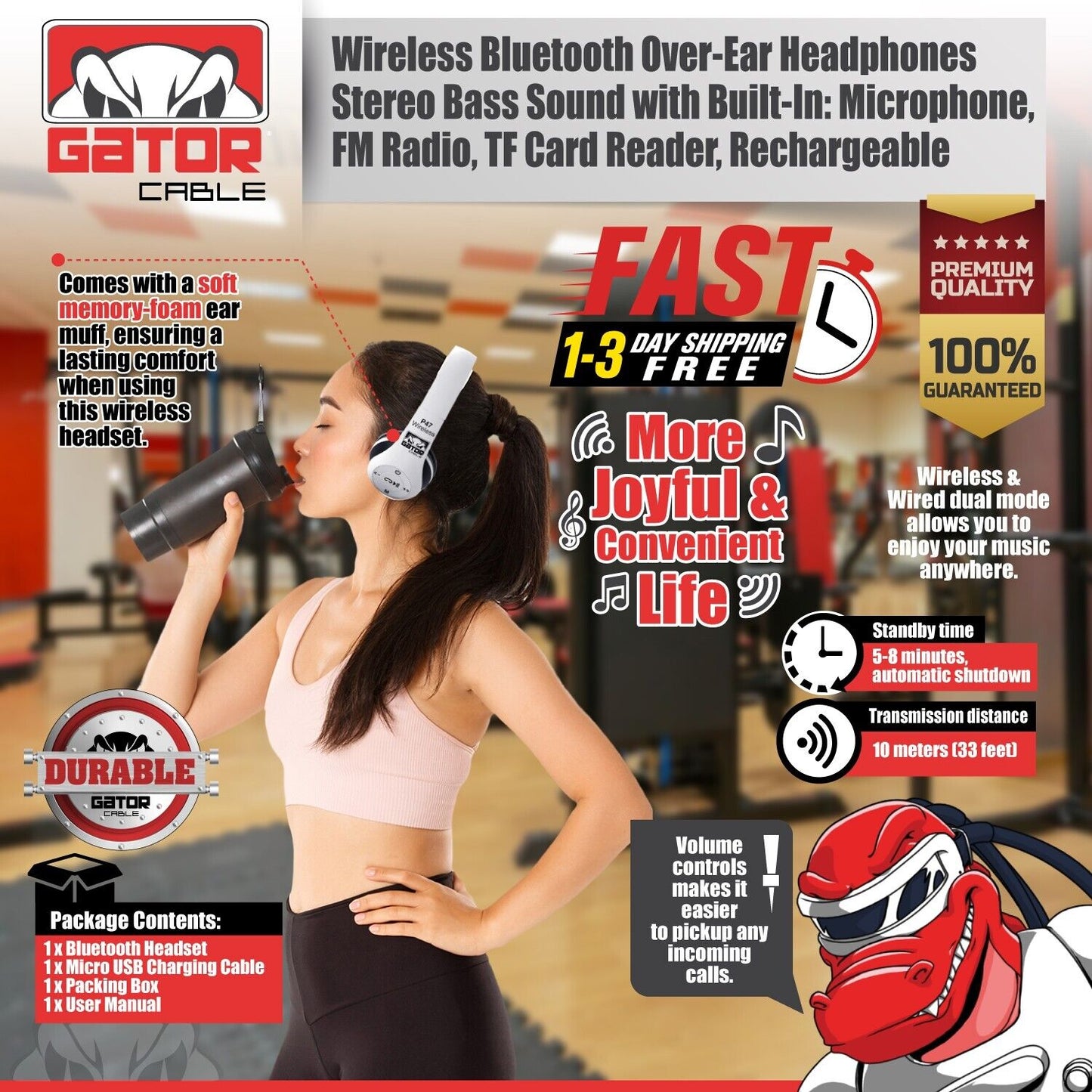 Wireless Bluetooth 5.0 Headphones Headset Over-Ear FM Radio MIC Foldable TF Card
