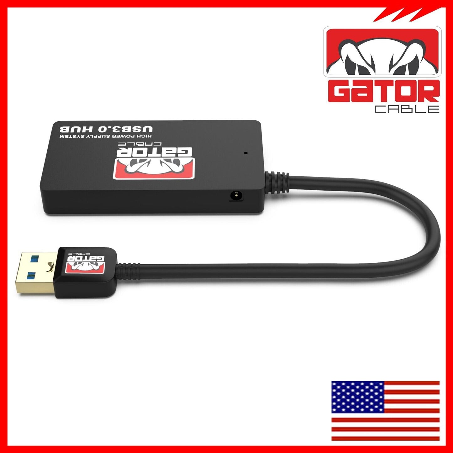 USB 3.0 Hub 4-Port Adapter Charger Data Super Speed for PC Mac Laptop Desktop