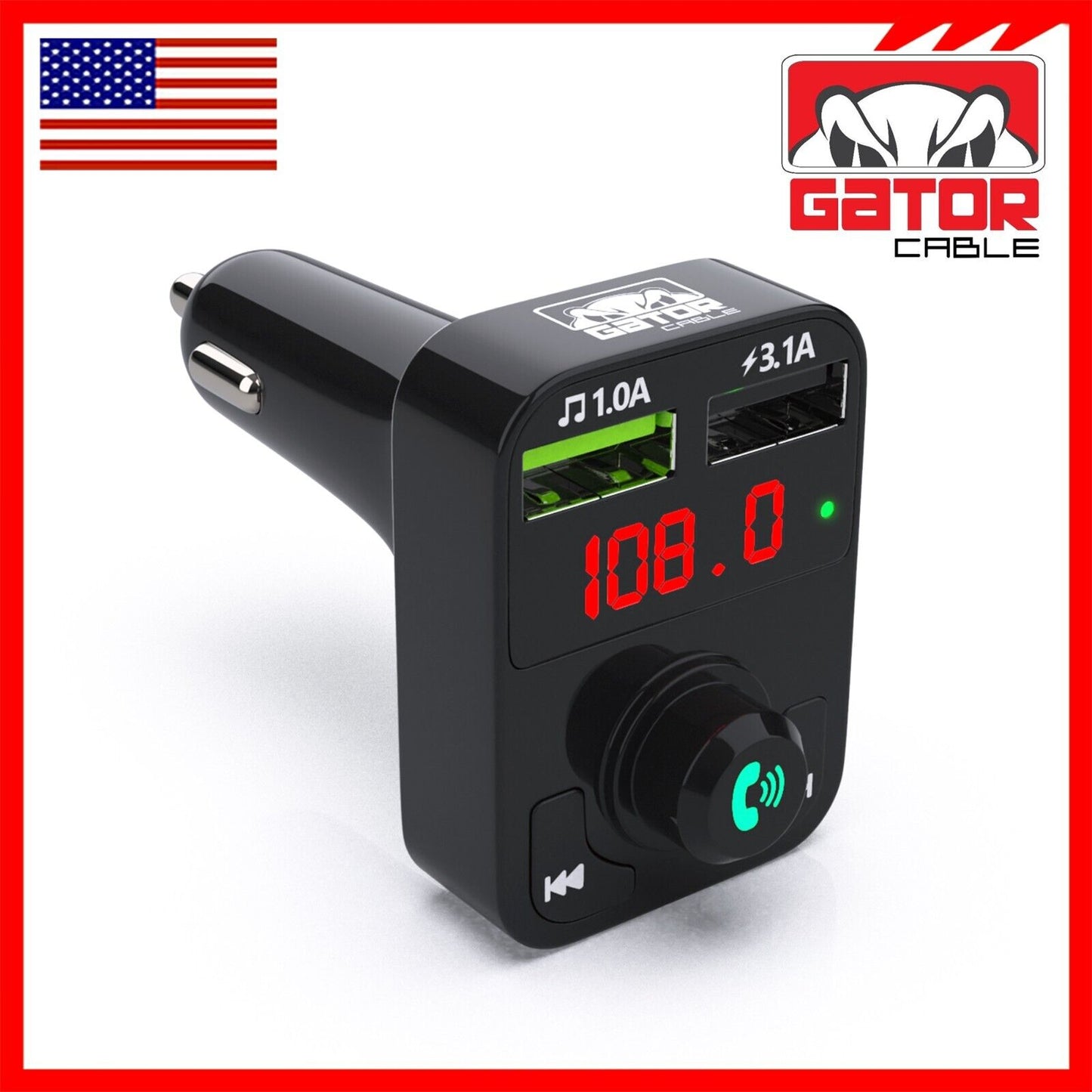 Car Bluetooth FM Radio Transmitter Wireless Adapter 2USB Charger AUX Hands Free