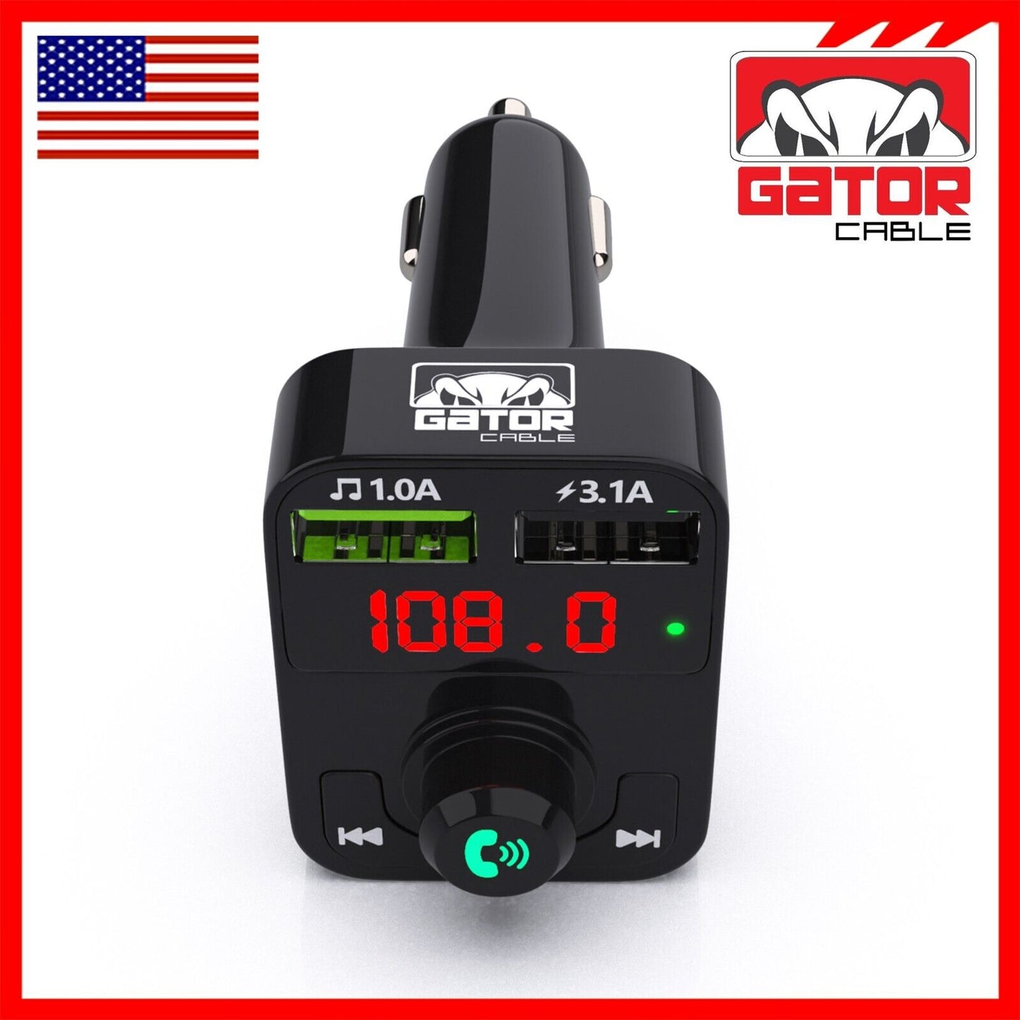 Car Bluetooth FM Radio Transmitter Wireless Adapter 2USB Charger AUX Hands Free