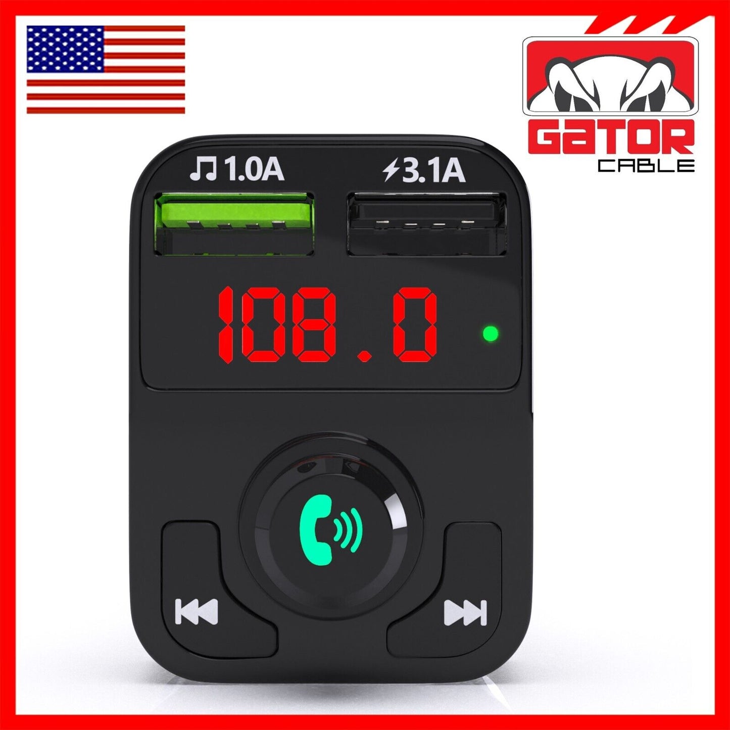Car Bluetooth FM Radio Transmitter Wireless Adapter 2USB Charger AUX Hands Free