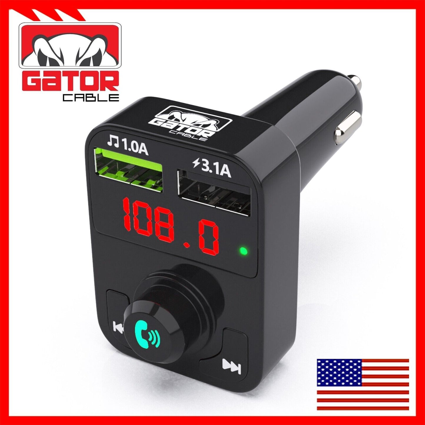 Car Bluetooth FM Radio Transmitter Wireless Adapter 2USB Charger AUX Hands Free