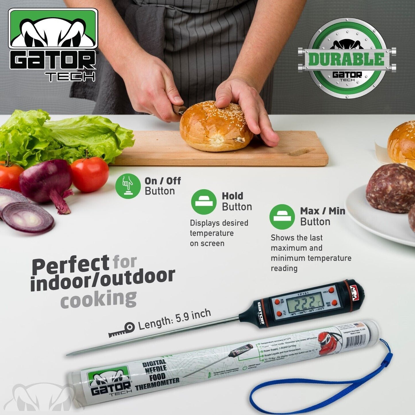 Digital Electronic Probe Thermometer Food Cooking Grill BBQ Turkey Chicken Meat