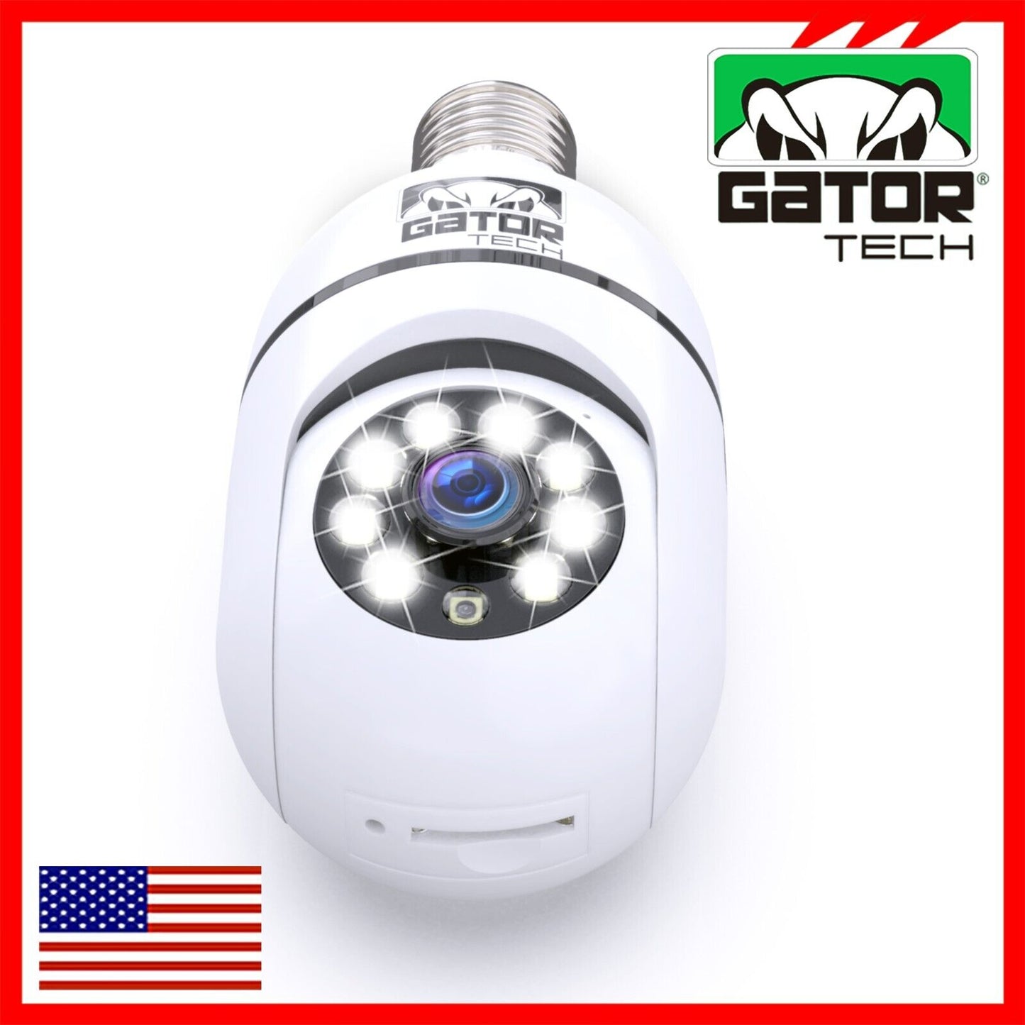 WiFi Wireless Security Camera HD 1080P IR Night Light Bulb Home Waterproof IP66