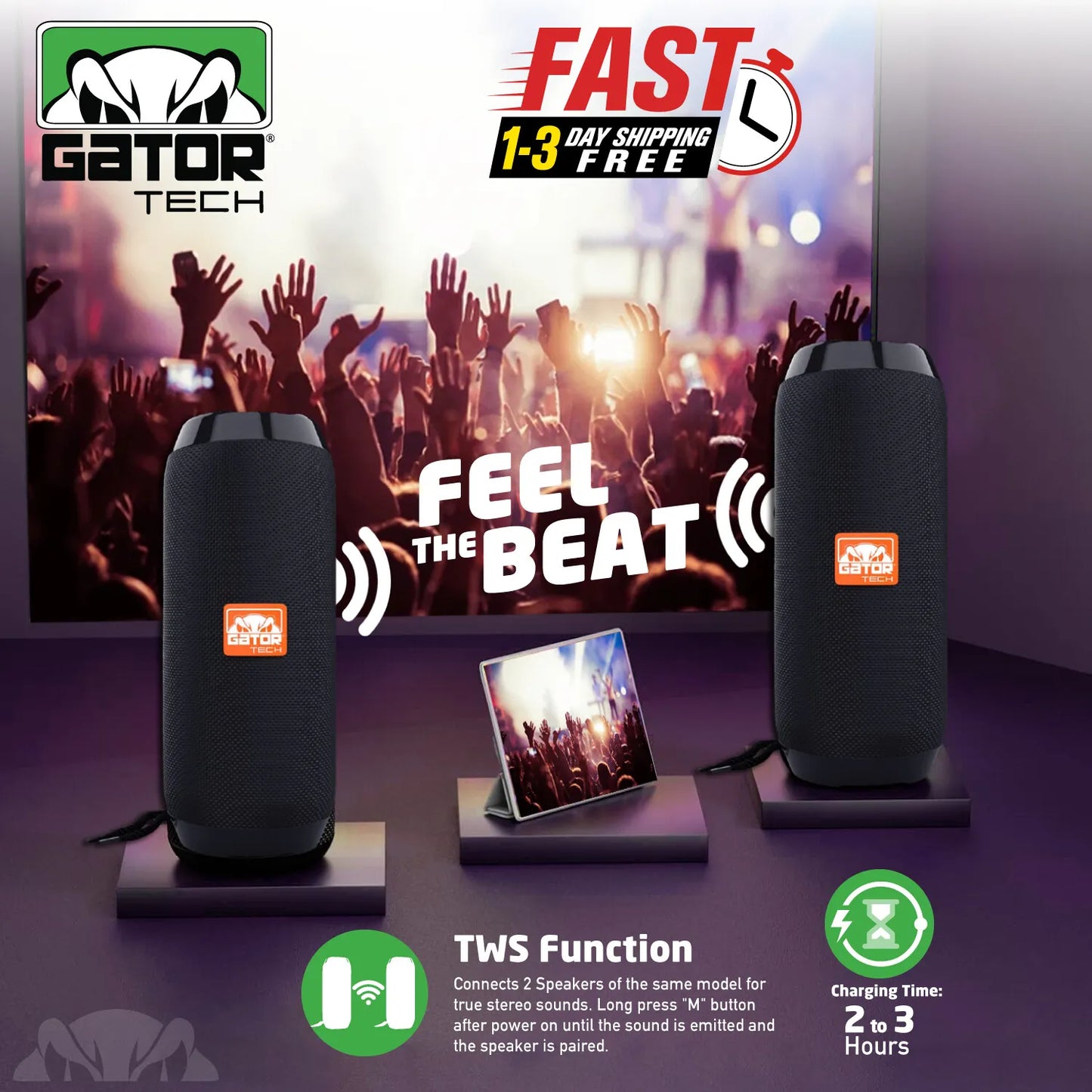 Bluetooth Wireless Portable Speaker Waterproof Stereo Bass TF FM Radio LOUD