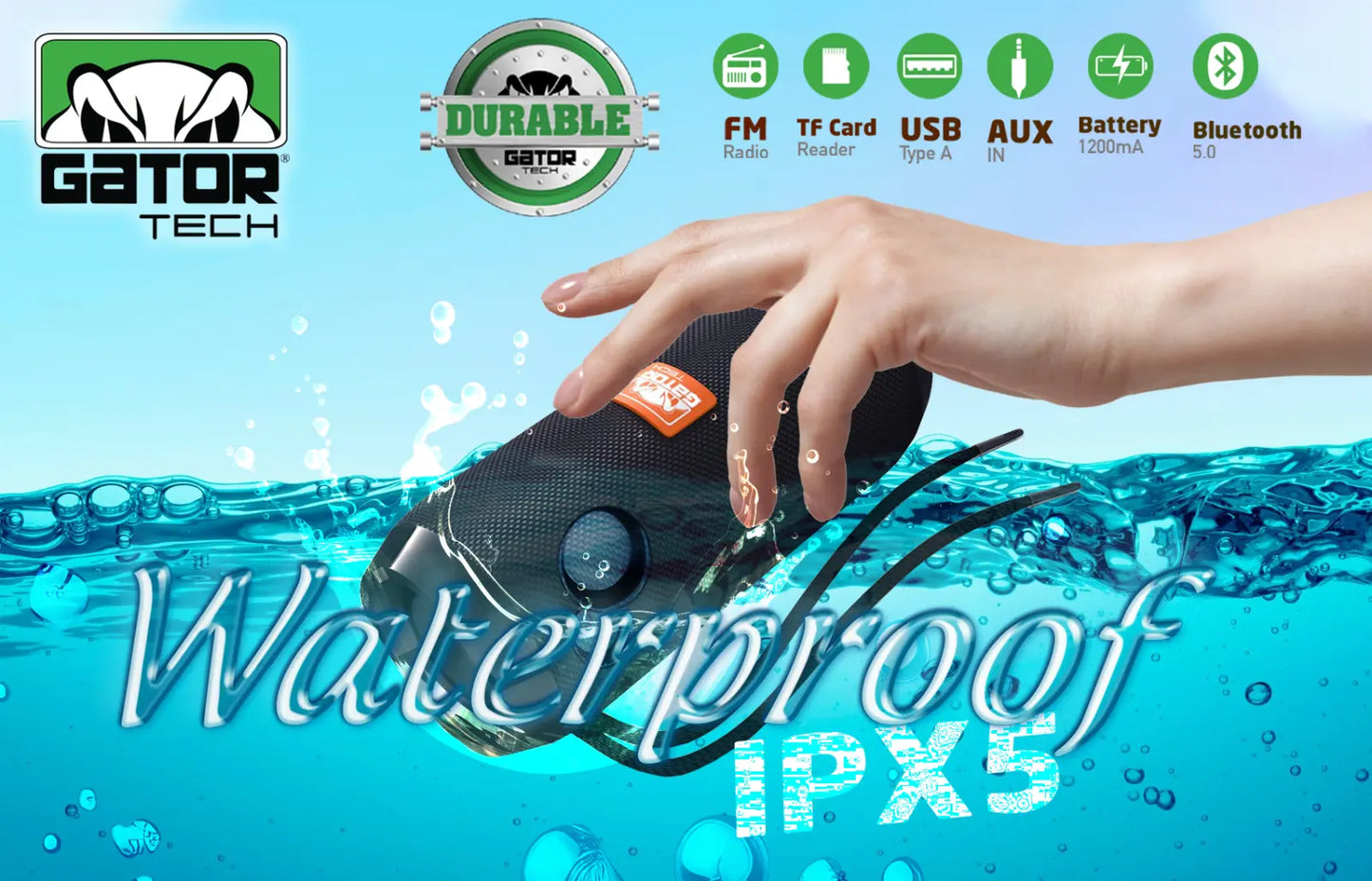 Bluetooth Wireless Portable Speaker Waterproof Stereo Bass TF FM Radio LOUD