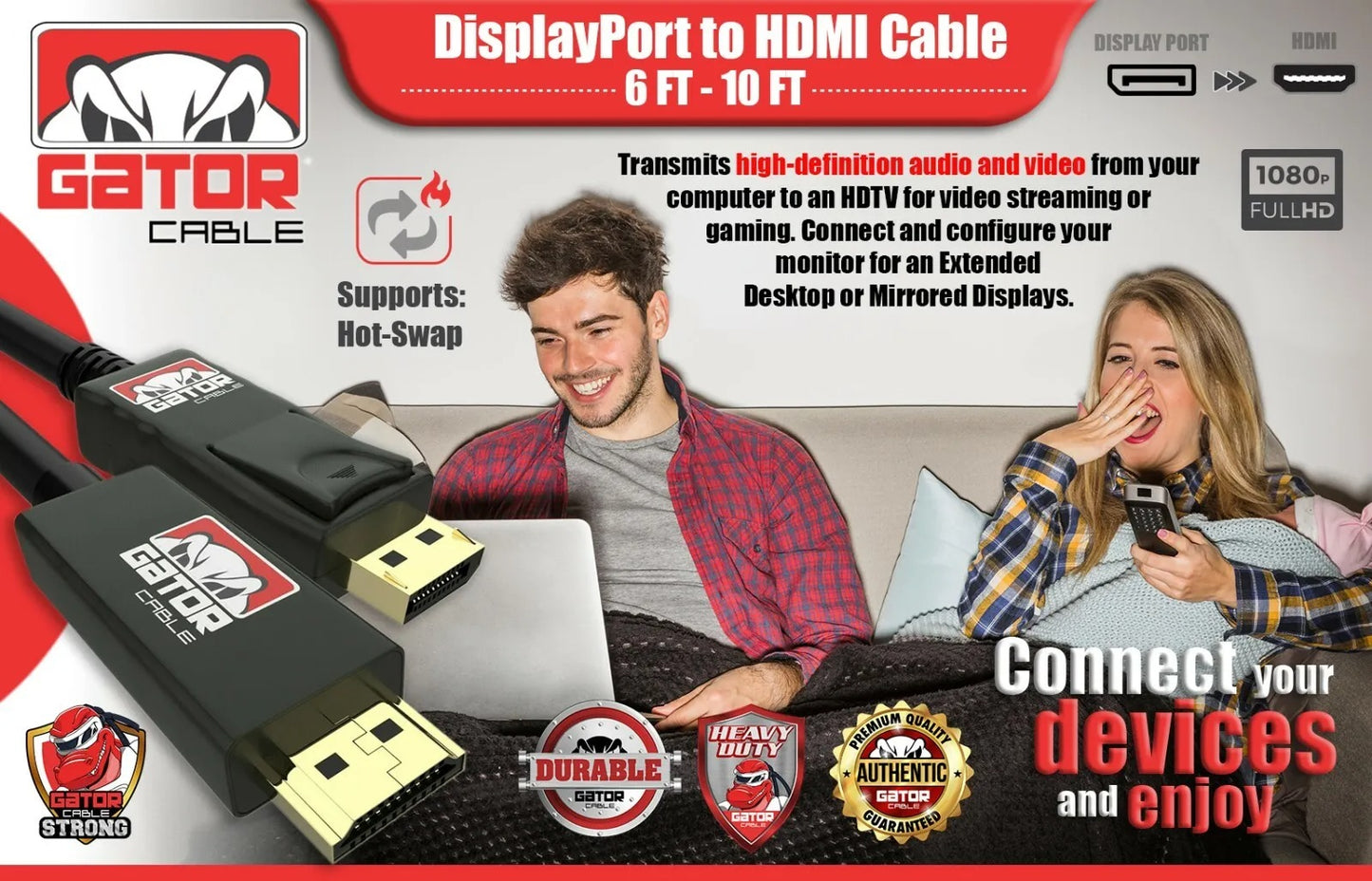 4K Display Port DP to HDMI Cable 60Hz 2160P 25.92Gbps HDR Audio Video Adapter PC