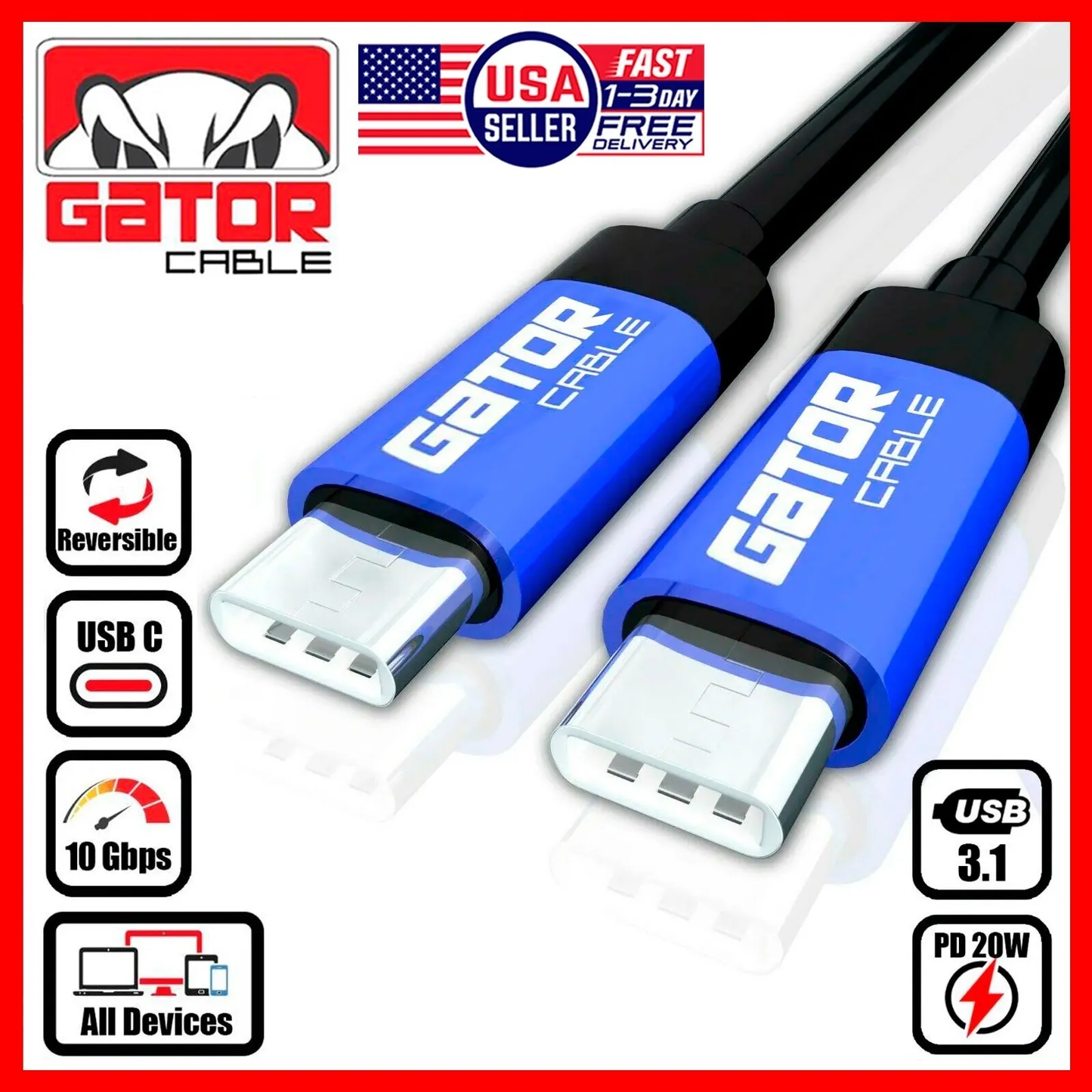 USB-C to USB-C Charger Data Cable Fast Charge PD 20W For iPhone 15 Plus Pro Max