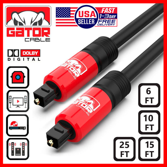 Toslink Optical Cable Digital Audio Sound Fiber Optic SPDIF Cord Wire Dolby DTS