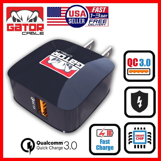 USB 3.0 Wall Home Charger Adapter Power Plug-In Qualcomm Fast Quick Charge 18W