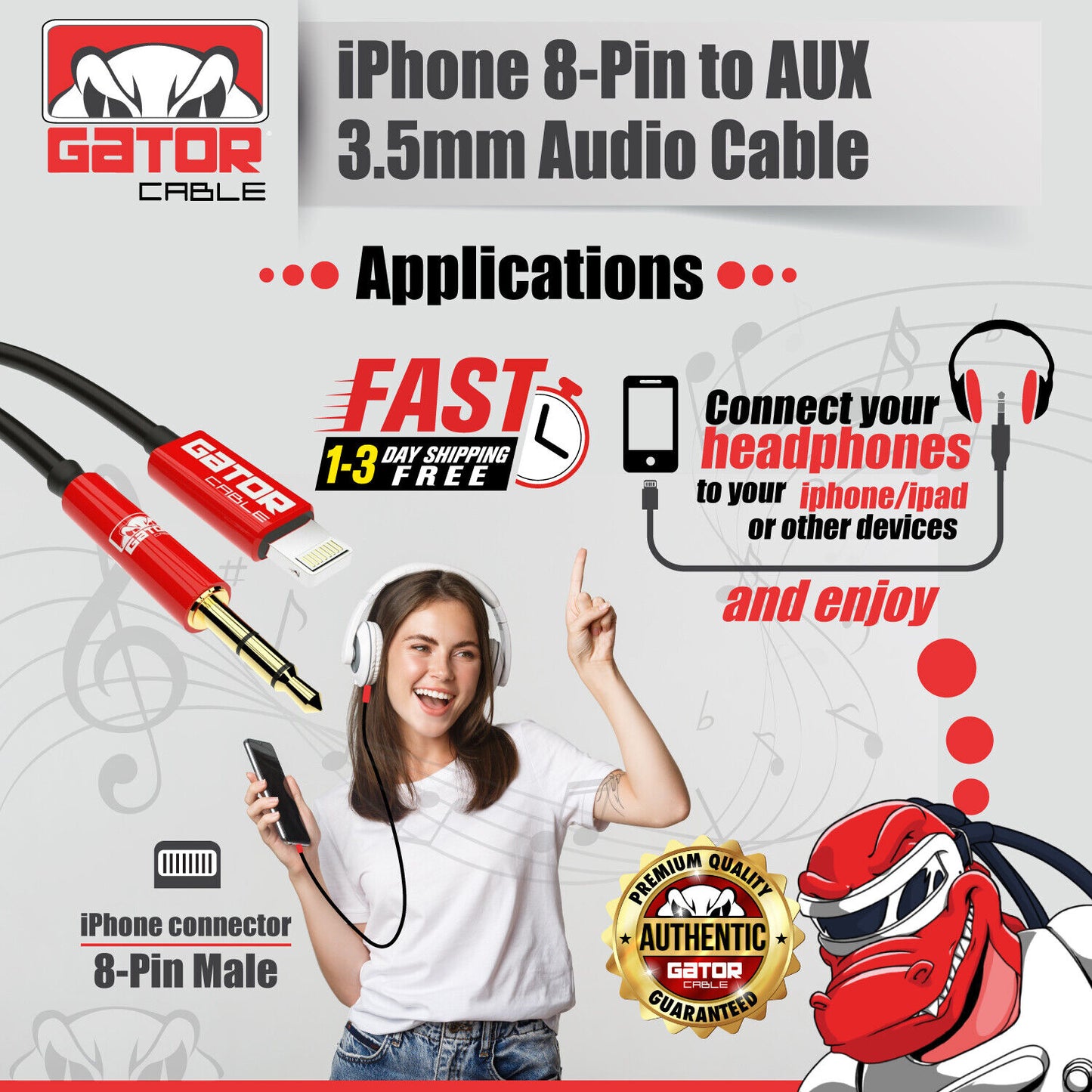 AUX 3.5mm Audio Cable Adapter For iPhone 7 8 XR XS SE X 11 12 13 14 Pro Max Plus