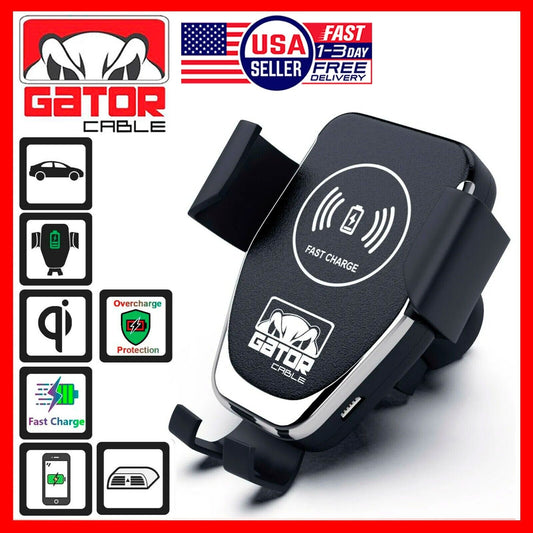 Car Wireless Phone Charger Mount Holder Air Vent Fast Charge Qi 10W Universal
