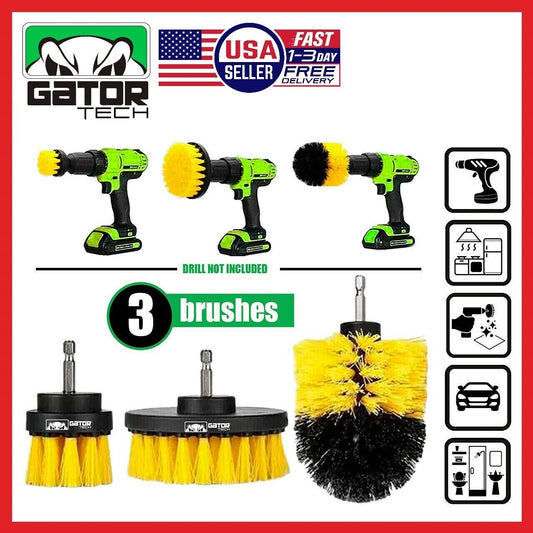 Drill Brushes Attachment Set 3-Pack Power Cleaner Cleaning Scrubber Tub Shower