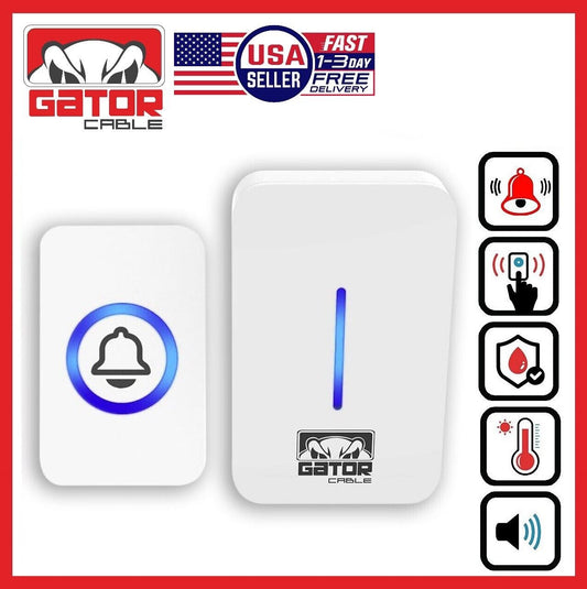 Wireless Doorbell Plug-In LED Lights Waterproof Long Range Receiver Remote LOUD