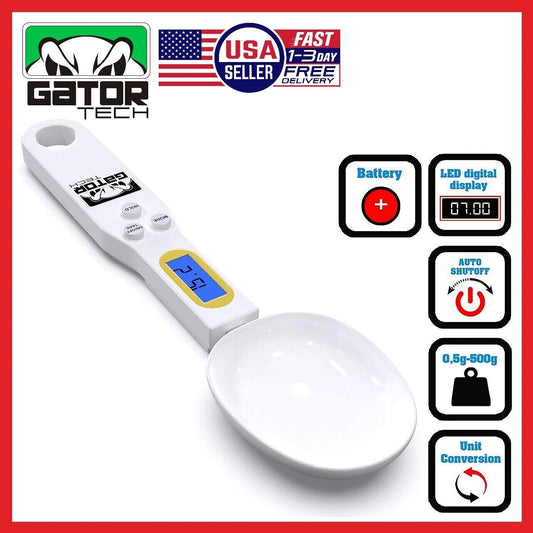 Digital Spoon Scale Food Kitchen Cooking Grain Powder Weight Measuring 500g-0.1g