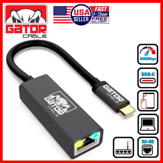 USB-C 3.1 Gigabit Ethernet LAN RJ45 1000Mbps Network Adapter for PC Mac Android