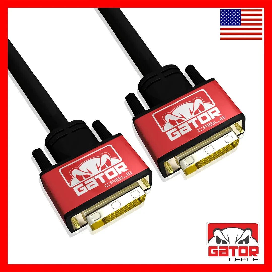 DVI-D to DVI-D Cable Dual Link 24+1 Male Video Cable Adapter Gold Plated 6FT