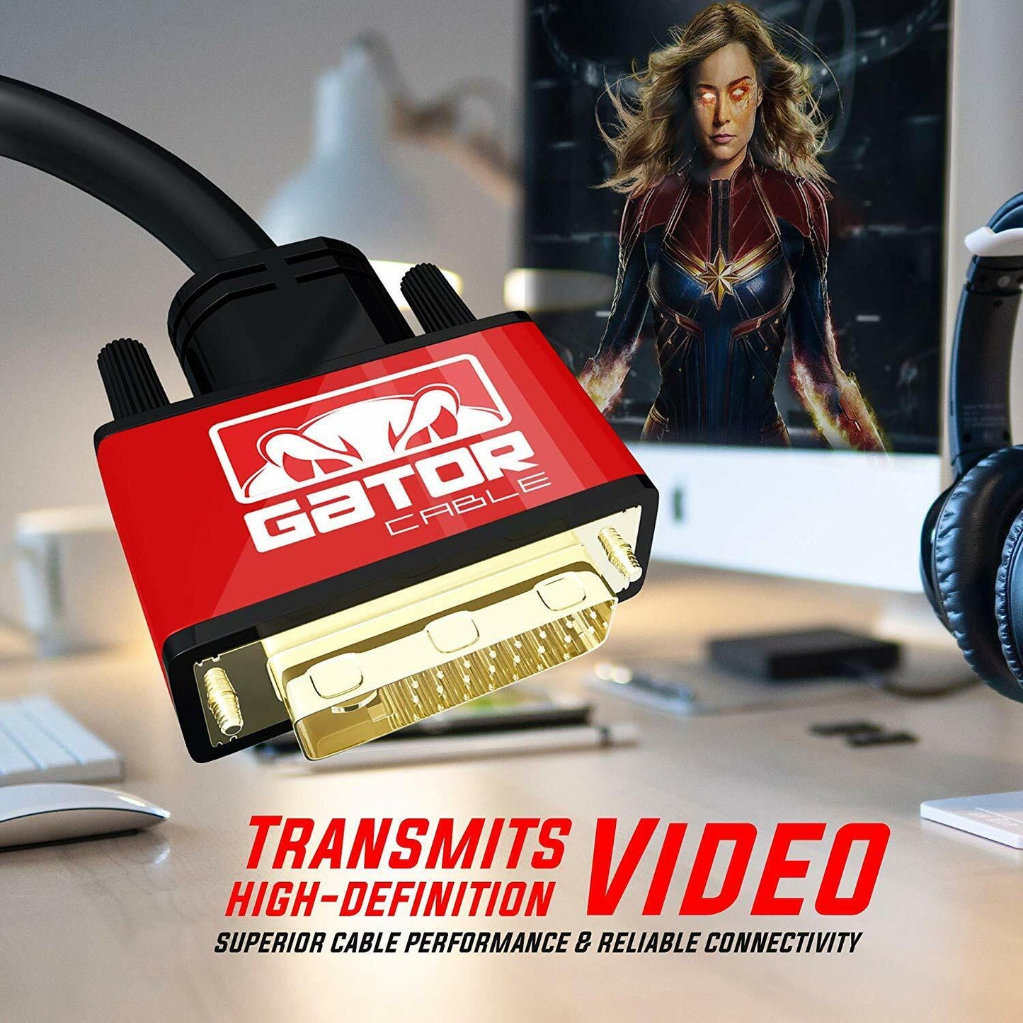 DVI-D to DVI-D Cable Dual Link 24+1 Male Video Cable Adapter Gold Plated 6FT