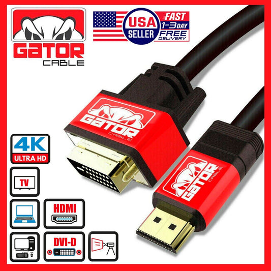 DVI-D 24+1 to HDMI Dual Link Cable Male Gold HDTV PC 1080P Display Adaptor 6FT