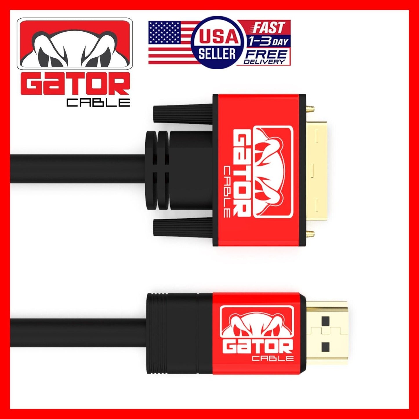 DVI-D 24+1 to HDMI Dual Link Cable Male Gold HDTV PC 1080P Display Adaptor 6FT