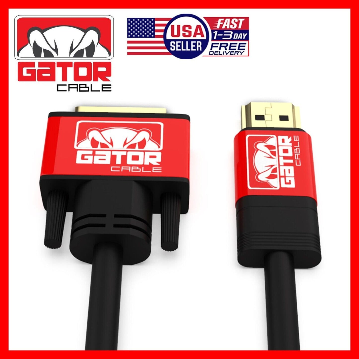 DVI-D 24+1 to HDMI Dual Link Cable Male Gold HDTV PC 1080P Display Adaptor 6FT