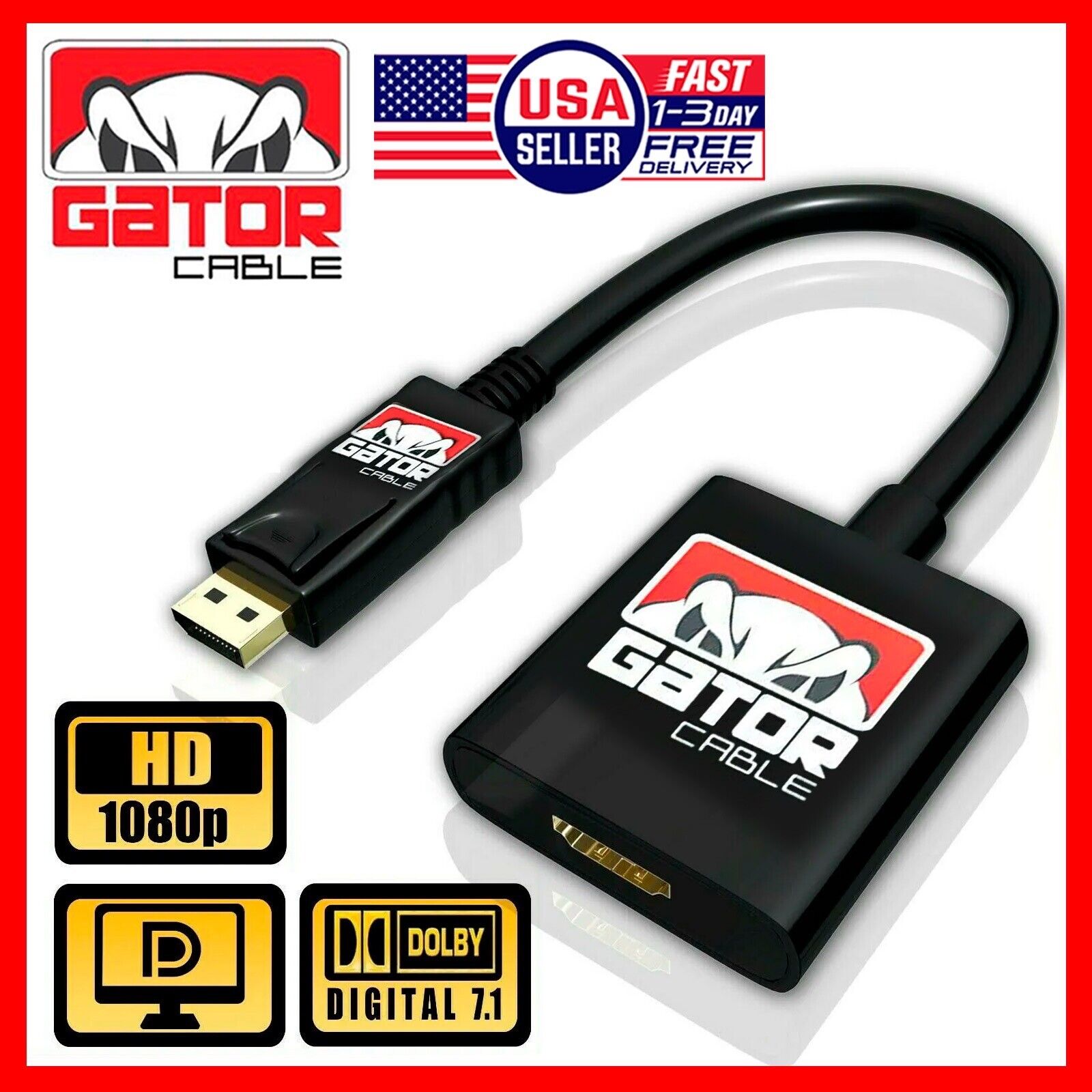 Display Port DP Male to HDMI Female Adapter Converter Dongle Cable PC ...