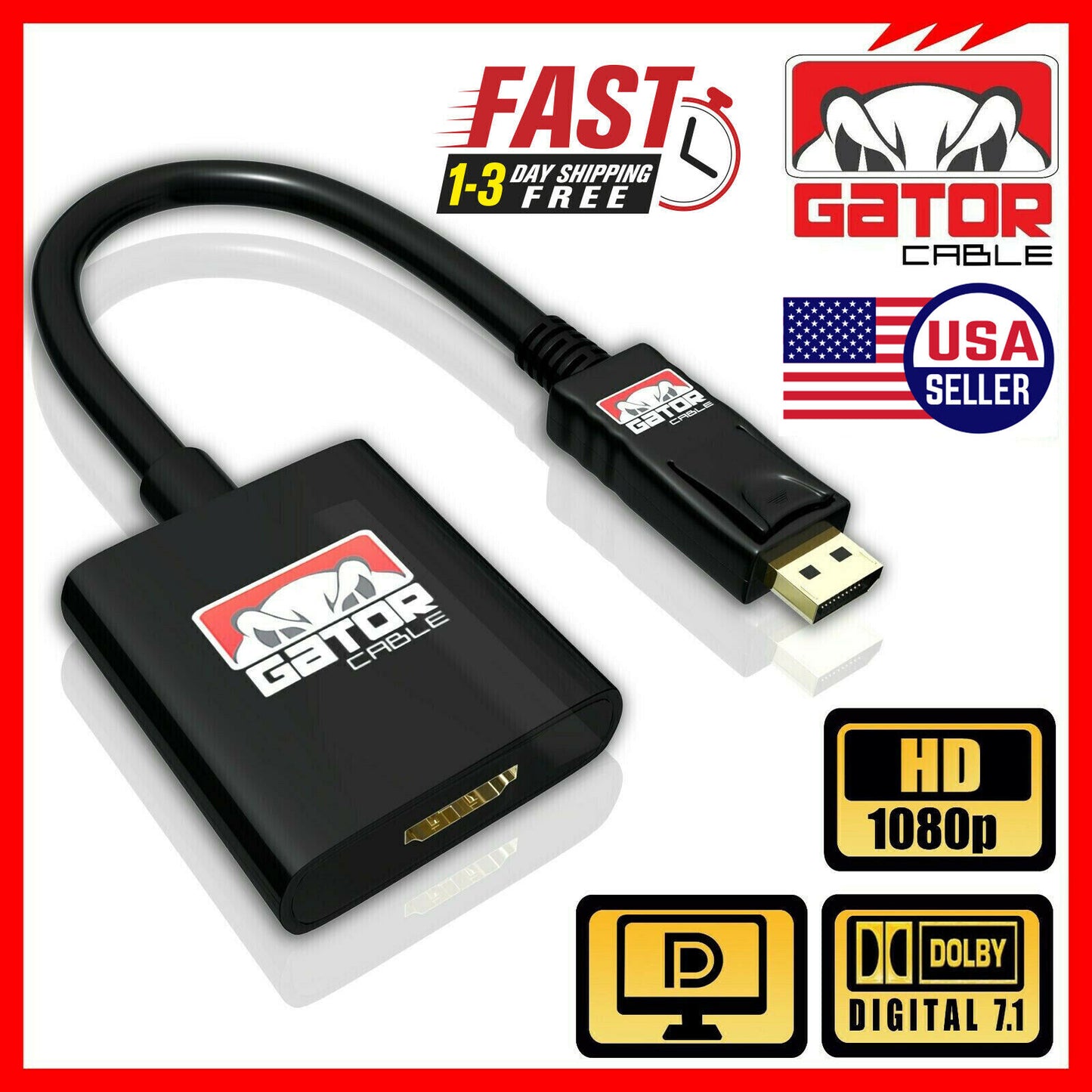 Display Port DP Male to HDMI Female Adapter Converter Dongle Cable PC Monitor