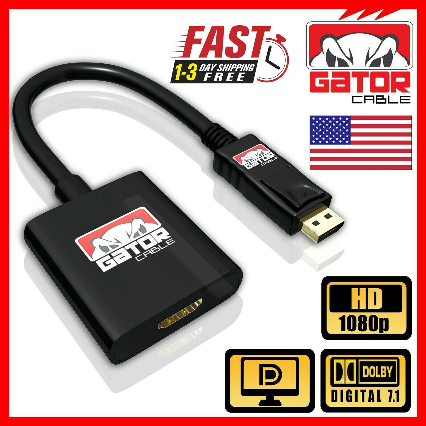 Display Port DP Male to HDMI Female Adapter Converter Dongle Cable PC Monitor